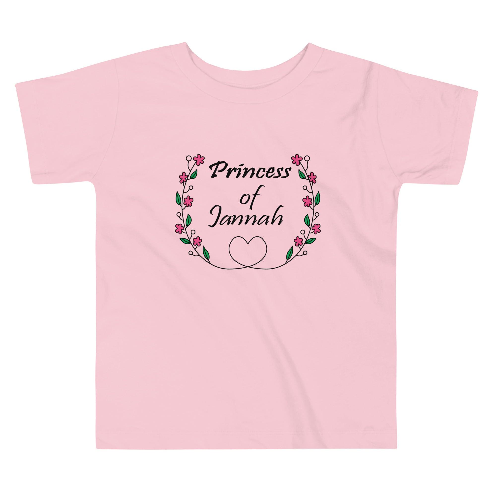 Princess of Jannah Toddler Short Sleeve Kids Tee - Islamic kids tee - Islamic quote kids clothing - Muslim kids short sleeve clothing - Muslim kids gift