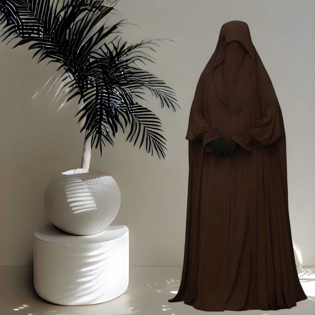 Beautiful Brown One-Piece Umil-Haya Jilbab - Bonus Niqab Included - Comfy Jilbab - Breathable Jilbab - Islamic Prayer Dress - Modest Clothing - Islamic Modest Clothing - Muslim Women Modest Clothing