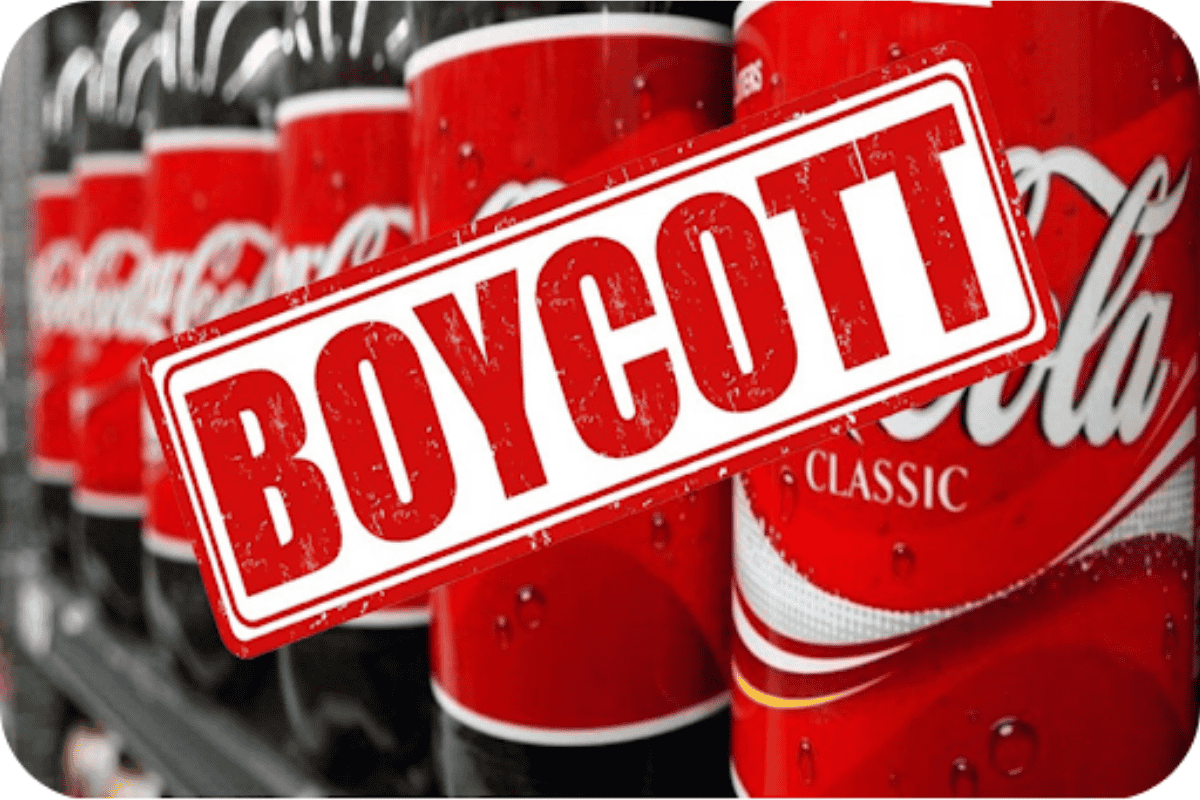sign showing boycott of coca-cola
