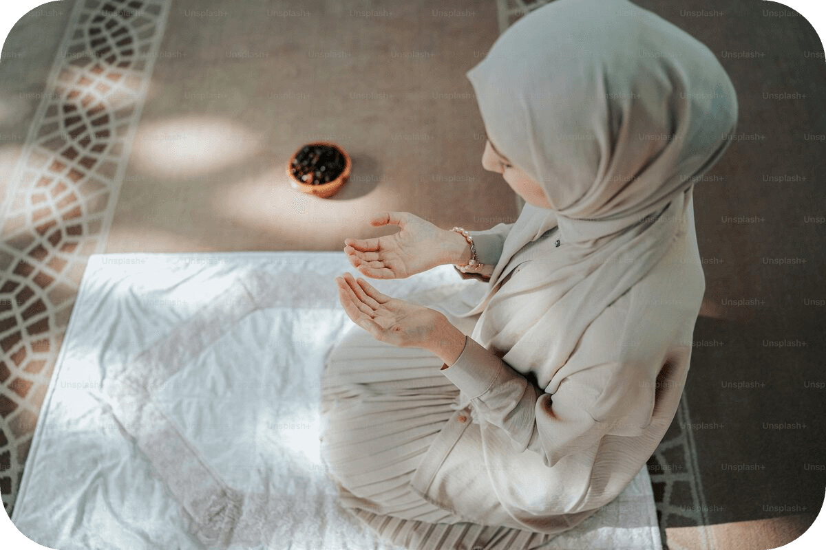 A Muslim woman making Dua