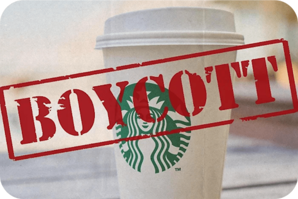 Startbucks boycott sign