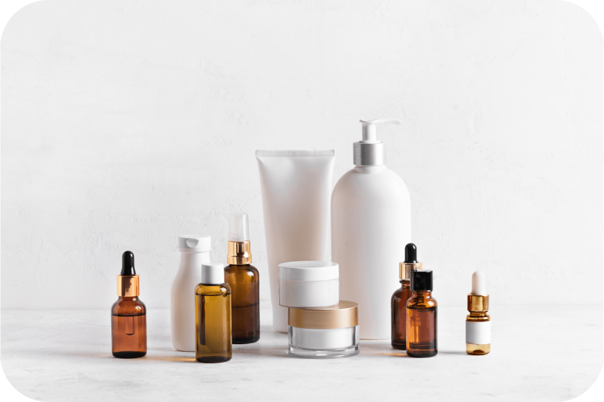 collection of skincare and beauty products