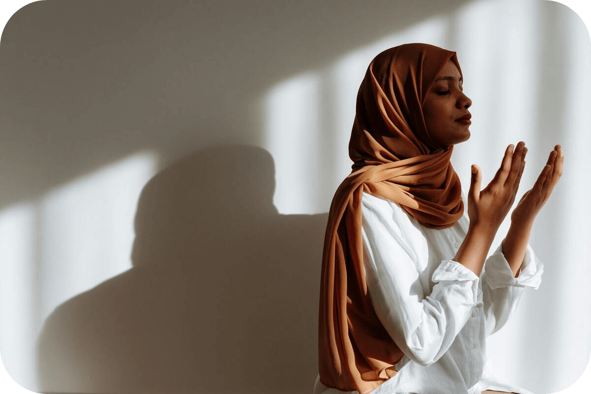 A Muslim woman making Dua
