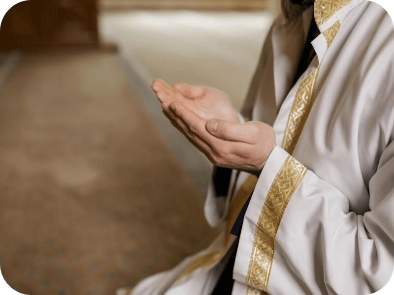 A Muslim man making dua