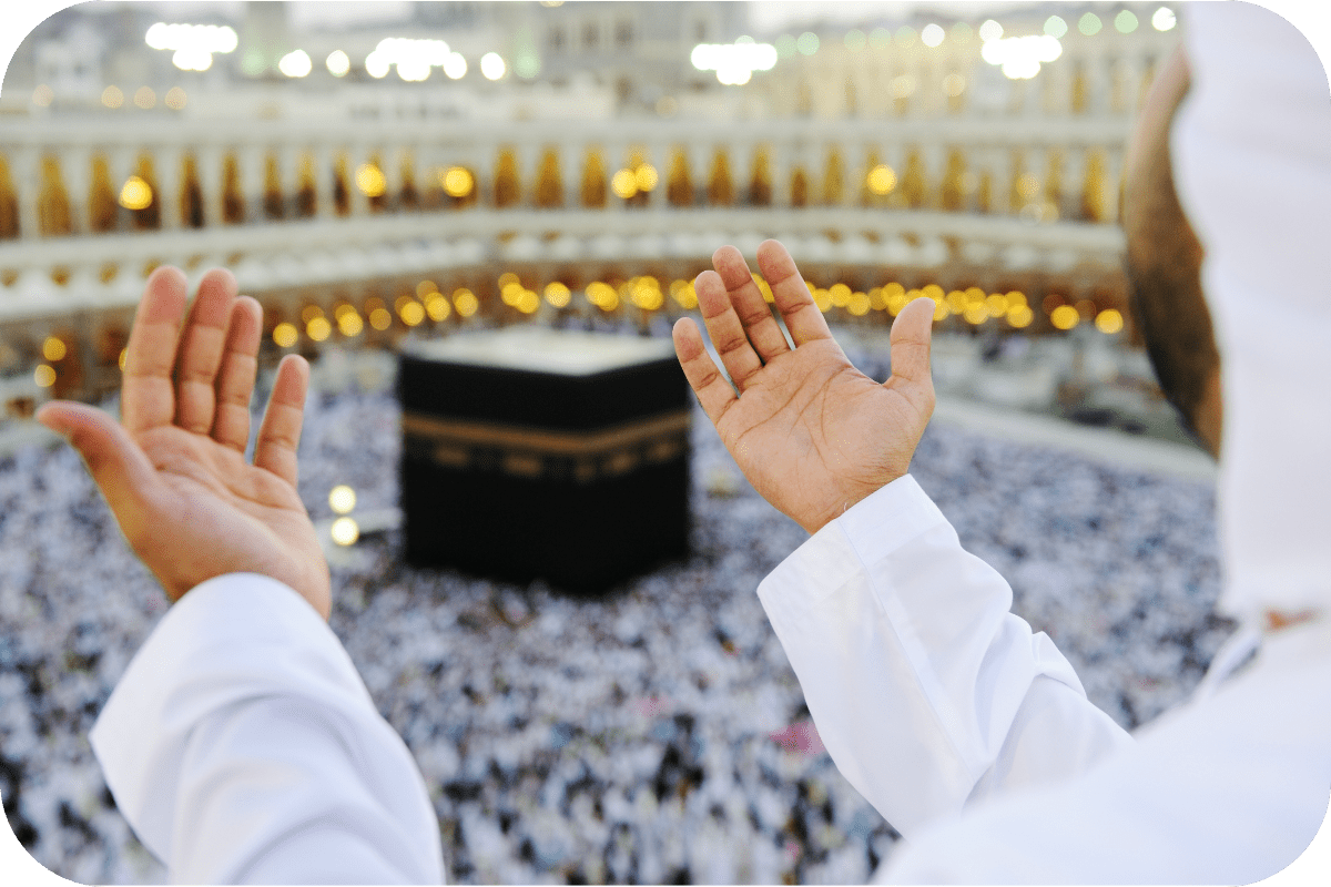 Muslim making dua in Makkah