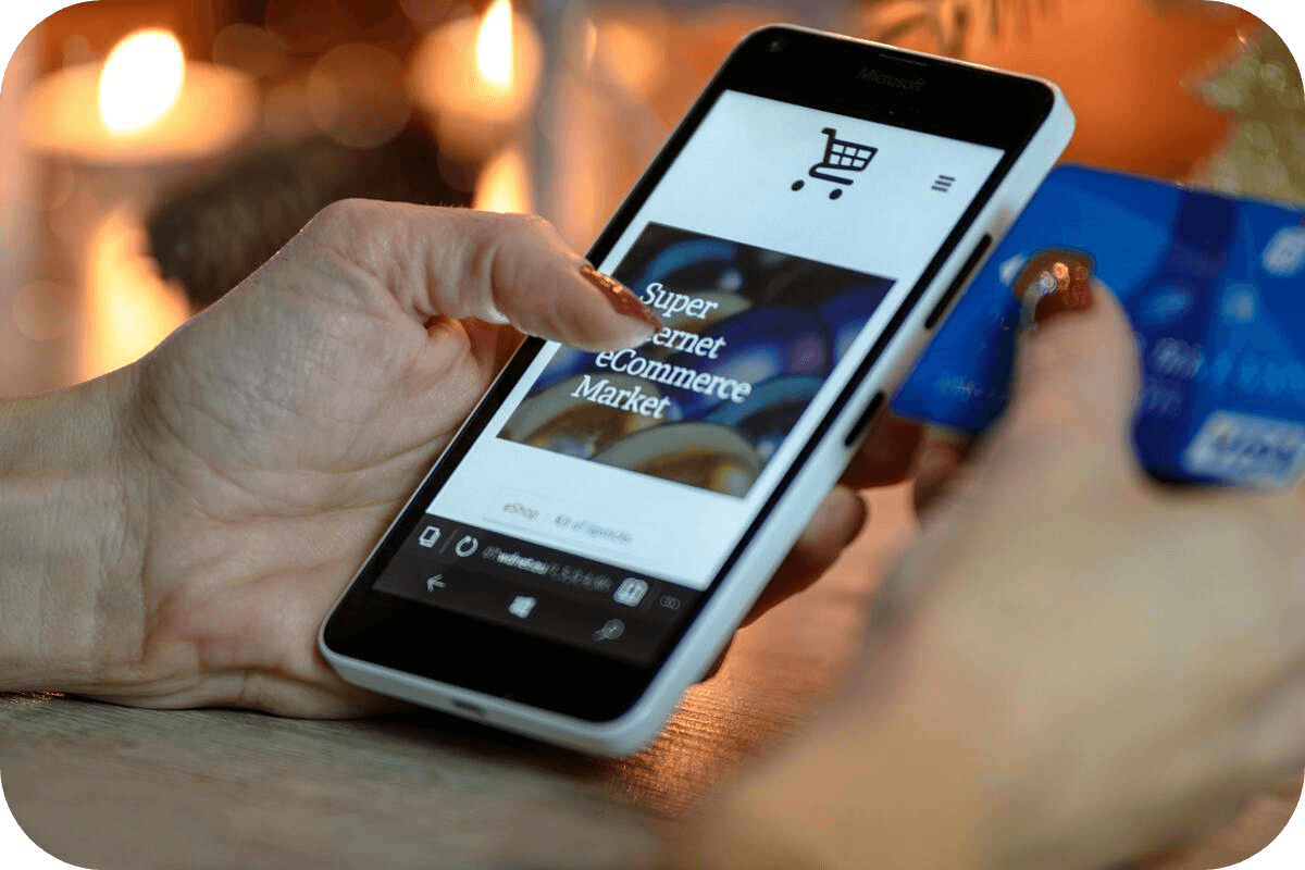 A woman making purchase online