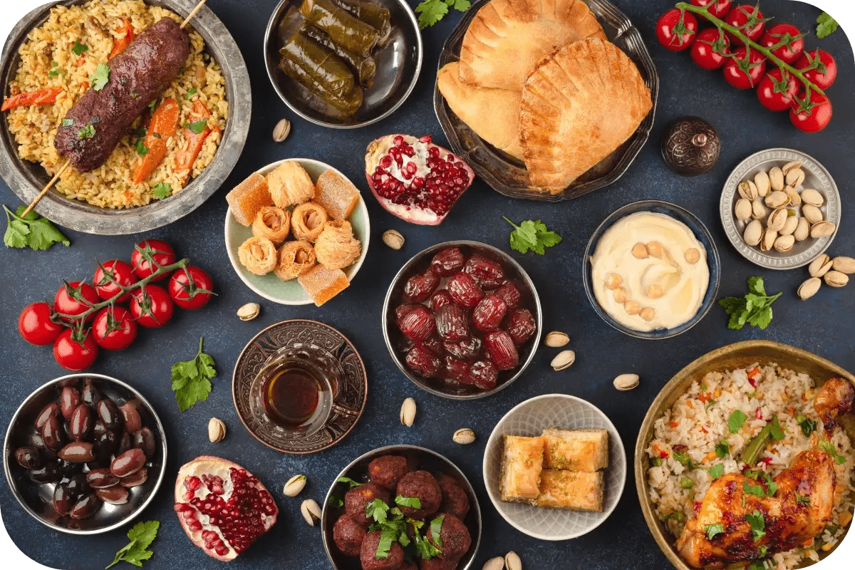 Eid dishes presented on a dining table