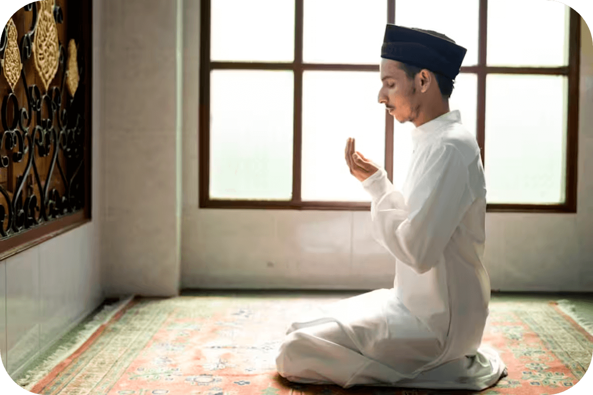 A Muslim man making dua