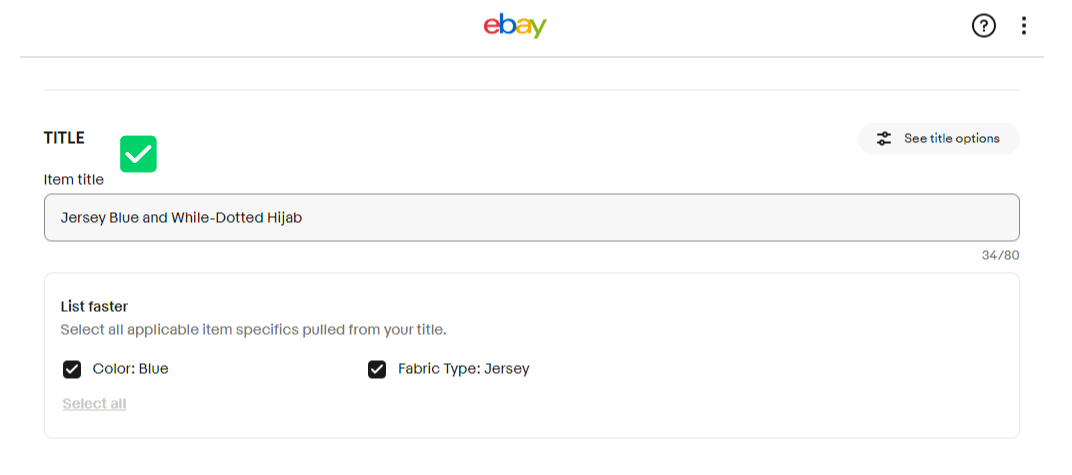 optimised hijab listing title