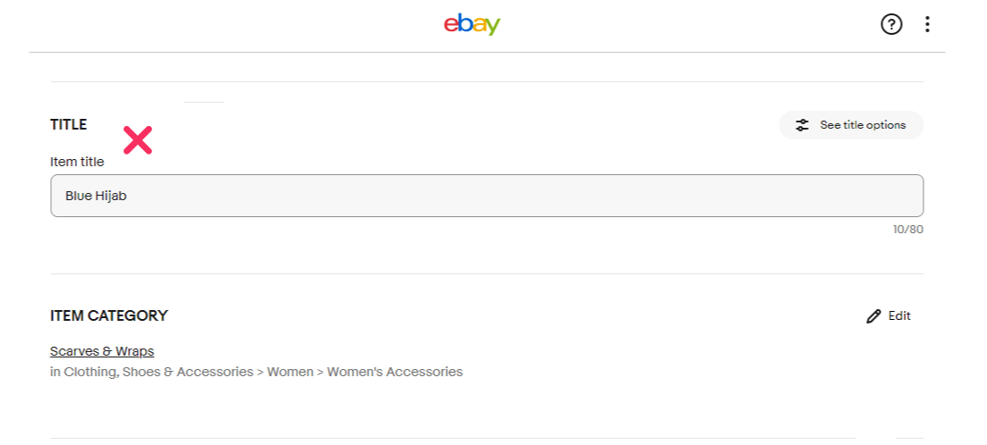 unoptimised hijab listing title