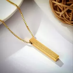 Islamic Gifts Ayatul Kursi 3D Bar Pendant Necklace at Riwaya