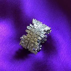 Islamic Gifts Icicle Ring - Cubic Zirconia (with clear crystal band) at Riwaya
