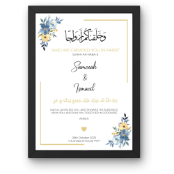 Perfect Gift Wedding Frame Gift Frame Size: Approx A5 Frame Type: Black/Plastic Personalise with names and date Can be hung on the wall and placed on a surface vertically and horizontally