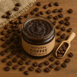 Islamic gifts  Coffee Body Scrub with Avocado & Coconut Oil | Vegan Exfoliating Scrub for Smooth, Glowing Skin at Riwaya