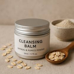 Islamic gifts  Botanical Pumice & Oatmeal Cleansing Balm – Exfoliating Daily Cleanser & Makeup Remover - Sunnah - Islamic Natural Makeup Remover at Riwaya