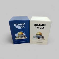 Perfect Gift Deck 1: Prophets Trivia Cards 150 Questions about the Lives, Stories, and Lessons of Allah’s Prophets.Dive into History with questions that bring the timeless tales of the Prophets to life.Perfect for All Ages – Fun for kids, teens, and adults alike!Learn and Bond – Ideal for family time, Islamic gatherings, or individual study. Deck 2: Islamic Trivia Cards 150 Questions Across 6 CategoriesSeerah – Discover the life of Prophet Muhammad (peace be upon him).Quran – Test your knowledge of Allah’s Book.Hadith – Learn the sayings of the Prophet (peace be upon him).Dua – Strengthen your understanding of daily supplications.Jannah – Inspire your heart with questions about Paradise.Islamic Knowledge – Covering a variety of fascinating Islamic topics.Interactive and Educational – Perfect for family game nights, Islamic classes, or as a gift!Build Your Knowledge, Strengthen Your Iman – All in a fun and engaging way!