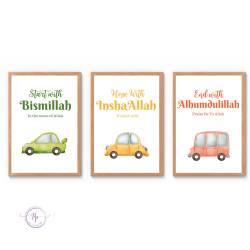 Islamic gifts Islamic Digital Wall Art Boho, Set of 3 Islamic Prints, 3 Piece Muslim Wall Art, Islamic Gifts, Bismillah Printable Art, Islamic Posters at Riwaya