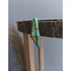 Perfect Gift Handmade item Materials: brass, paint, clay  Palestinian tatreez embroidery map pin