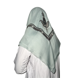 Perfect Gift Al Saba – The Shemagh of the Morning BreezeA mint green shemagh with soft grey embroidery — light, calming, and composed.