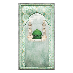 Islamic gifts Adult Padded Prayer Mat with Al-Masjid an-Nabawi Design by Urban Rugs UK - Padded Prayer Mat - Comfortable Adult Prayer Rug - Islamic Prayer Mat - Hajj/Umrah Gifts - Ramadan/Eid Gifts at Riwaya