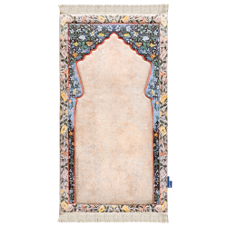 Islamic gifts Adult Padded Prayer Mat with Andalus Flowers Design by Urban Rugs UK - Padded Prayer Mat - Comfortable Adult Prayer Rug - Islamic Prayer Mat - Hajj/Umrah Gifts - Ramadan/Eid Gifts at Riwaya