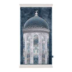 Islamic gifts Adult Padded Prayer Mat with Crystal Dome Design by Urban Rugs UK - Padded Prayer Mat - Comfortable Adult Prayer Rug - Islamic Prayer Mat - Hajj/Umrah Gifts - Ramadan/Eid Gifts at Riwaya