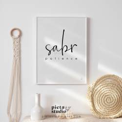 Islamic gifts Sabr Quote Wall Art Poster | Digital Download | Islamic Decor | Islamic Wall Art | Islamic Calligraphy Wall Art at Riwaya