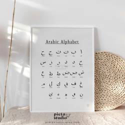 Islamic gifts Arabic Alphabet Poster Wall Art | Digital Download | Islamic Decor | Islamic Wall Art at Riwaya