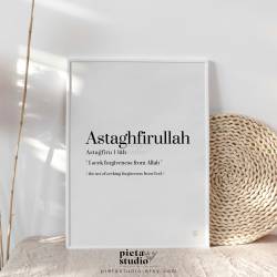 Islamic gifts Astaghfirullah Quote Wall Art | Digital Download | Islamic Decor | Islamic Wall Art Calligraphy at Riwaya