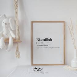Islamic gifts Bismillah Quote Wall Art | Digital Download | Islamic Calligraphy Art | Islamic Wall Art at Riwaya