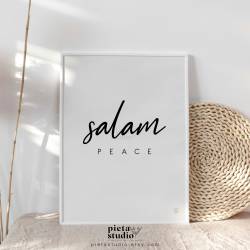Islamic gifts Salam Peace Quote Wall Art | Digital Download | Islamic Wall Art | Islamic Home Decor | Islamic Art at Riwaya
