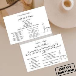 Perfect Gift Surah Cards. There are 15 Surah's.Surah Al Fatiha, Surah An Nas, Surah Al Falaq, Surah Al Ikhlas, Surah Al Masad, Surah An Nasr, Surah Al Kafirun, Surah Al Kawthar, Surah Al Ma'un, Surah Quraysh, Surah Al Fil, Surah Al Humazah, Surah Al Asr, Surah Al Takathur, Surah Al Qaariah. This Card Features-Surah name.Surah in Arabic script.Surah in English.Then translation of Surah in English.There are also images of Kaaba and Madina mosque explaining where the surah was revealed for kids to color. This Cards are available in 4 inch by 6 inch. and 8.5 inch by 11 inch cut to 4 inch by 6 inch.This is an instant download of Digital File Printable Art in high quality zipped pdf file, ready for you to print to your liking. There will be no physical item shipped. This is a Digital File that you will receive by email.-no item will be shipped in the mail, this is a printable file that you download and print.-You will receive files.-2 High Quality PDF files that you can print at home or professionally. How To Order Just do the payment and you will instantly receive the printable files in your email.Print files on card stock or get them professional printed at your local printer. Important Note-Please understand that colors shown on your monitor may vary from colors printed.-No frames included.-For personal use only.-You can print for your personal use at commercial printers example COSTCO,STAPLES,WALMART etc and commercial photo labs.-Due to digital delivery of this item, no refunds can be accepted.-All work is Copyright of Art by Anam. Surah Cards| 15 Surah Flash Card| Ramadan Kids Activity| Muslim Kids | Kids Eid Gift | Quran Learning | Islamic Learning | Muslim Homeschool