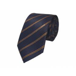 Perfect Gift DESCRIPTION A contemporary take on a classic design by SI. A classic bronze stripe with a navy textured background will provide a refined look to your formal attire. Also available in other colours.&nbsp; Width: 7.5 cm MATERIAL AND CARE Material information: 100% Microfiber