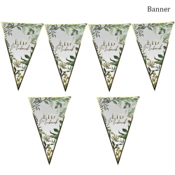 Islamic gifts Botanical Eid Mubarak Bunting Banner Large - Eid Decoration - Eid Banner - Eid Home Decor - Eid Indoor/Outdoor Decor at Riwaya