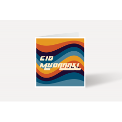 Islamic gifts  Retro Eid Mubarak Card - Square Eid Card - Eid Celebration Card - Eid Greetings Card at Riwaya