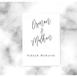 Islamic gifts  Nikkah Mubarak Personalised Gift Card at Riwaya