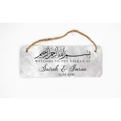 Islamic gifts  Personalised Bismillah With Couples Name | Islamic Wedding Sign | Welcome to The Wedding Sign at Riwaya