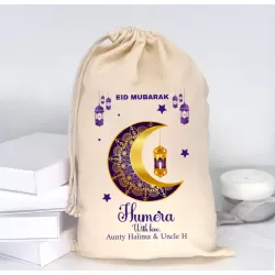 Islamic gifts  Personalised Eid Mubarak Eid Sack -  Girls & Boys - Eid Mubarak Sack Bag - Eid Gifts at Riwaya