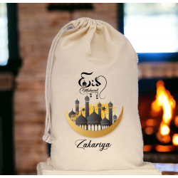 Islamic gifts  Personalised Eid/Ramadan Mubarak Sack with Name - Eid Gift For Children - Eid Gifts For Kids - Eid Bag - Eid Gift Bag at Riwaya