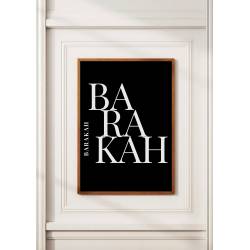 Islamic gifts Barakah Islamic Dark Wall Art | Printable Modern Home Decor | Muslim Gifts | Typography | Inspirational Canvas | Blessings Calligraphy at Riwaya