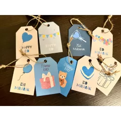 Islamic gifts  Eid Gift Tags - Blue - Pack of 9 - Eid Tags - Eid Party Tags - Islamic Tags - Islamic Gift Tags - Eid Celebration Tags at Riwaya