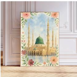 Islamic gifts Al Masjid Nabawi Art | Al Nabawi Mosque | Prophets Mosque Watercolour | Madina Art | Islamic Boho Pastel | Muslim Printable Gift Mothers Day at Riwaya