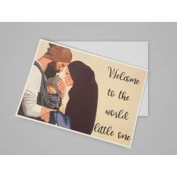 Perfect Gift Need to buy a new baby greeting card for someone? This card depicts the emotion and love parents feel when they hold their child for the first time, it depicts the moments they share and cherish. This card can be used for the birth of a baby girl or baby boy. Inside the card you will find a beautiful Du’a. Envelope provided.