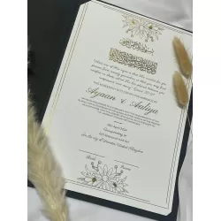 Islamic gifts  A4 Elegant Personalised Islamic Nikkah Nama Certificate | Nikkah Certificate - Matching Gold Silver Pen Nikkah Certificate - Nikkah Gift - Muslim Couple Gift at Riwaya
