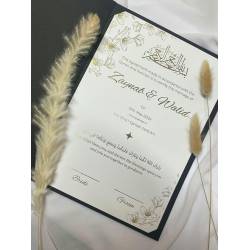 Islamic gifts  A4 Elegant Personalised Islamic Nikkah Nama Certificate | Nikkah Certificate - Matching Gold Silver Pen Nikkah Certificate - Nikkah Gift - Muslim Couple Gift at Riwaya