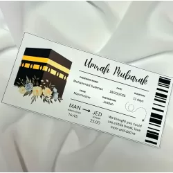 Islamic gifts  Hajj Umrah Gift Boarding Pass | Personalised Islamic Travel Voucher | Eid Gift for Muslims | Ramadan Surprise | Hajj Gifts | Foiled or Printed | Hajj Umrah Printed Boarding Pass at Riwaya