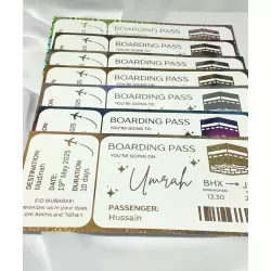 Islamic gifts  Hajj Umrah Gift Boarding Pass | Personalised Islamic Travel Voucher | Eid Gift for Muslims | Ramadan Surprise | Hajj Gifts | Foiled or Printed at Riwaya