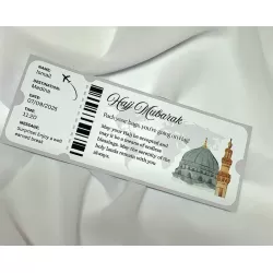 Islamic gifts  Hajj Umrah Gift Boarding Pass | Personalised Islamic Travel Voucher | Eid Gift for Muslims | Ramadan Surprise | Hajj Gifts | Foiled or Printed at Riwaya