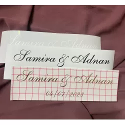 Islamic gifts  Luxury Personalised Custom Sign Vinyl Islamic Name Engagement Plate Custom l Nikkah Tray Decor l Islamic Arabic Label Sticker at Riwaya