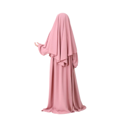 Perfect Gift 2-Piece Girls’ Jilbab – Abaya & Khimar Set in Jazz Fabric A modest and comfortable outfit designed for young girls, combining practicality with graceful style:Includes a flared abaya and matching khimarSoft, fluid Jazz fabric – lightweight, elastic, and pleasant to wearAbaya features a round neckline and elasticated cuffs for a secure fitOne-piece khimar with integrated bonnet, ties easily at the back for full coverageMaterial: 95% polyester, 5% elastane – flexible and easy to care forIdeal for prayer, daily wear, or special occasions, this jilbab set offers modesty, comfort, and elegance in one.Sizes 6(length 32) 8(length 37inch)